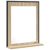 Fürdőszobai tükör polcokkal Fekete 50 x 12 x 60 cm Faanyag