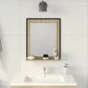 Fürdőszobai tükör polcokkal Fekete 50 x 12 x 60 cm Faanyag