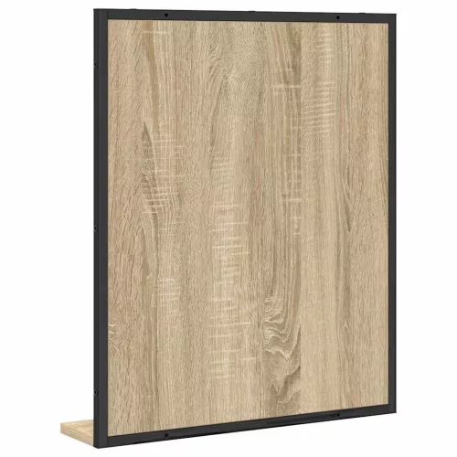 Fürdőszobai tükör polcokkal Fekete 50 x 12 x 60 cm Faanyag