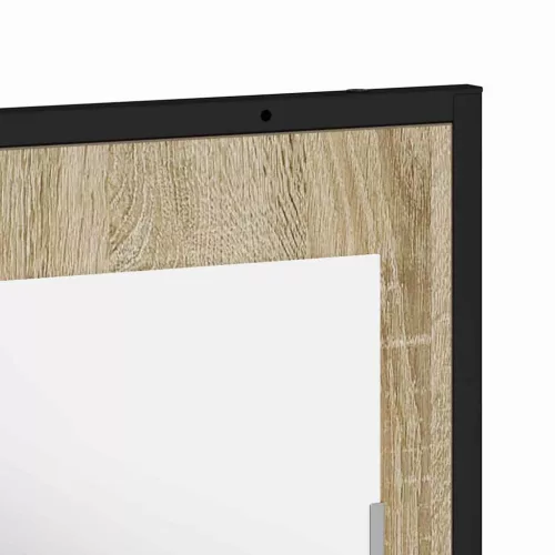 Fürdőszobai tükör polcokkal Fekete 50 x 12 x 60 cm Faanyag