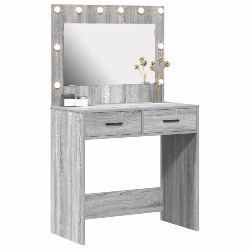 Sminkasztal fiókkal Szürke sonoma 78.5 x 41 x 135 cm Faanyag