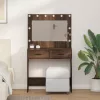 Sminkasztal fiókkal barna tölgy 78.5 x 41 x 135 cm Faanyag