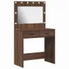 Sminkasztal fiókkal barna tölgy 78.5 x 41 x 135 cm Faanyag