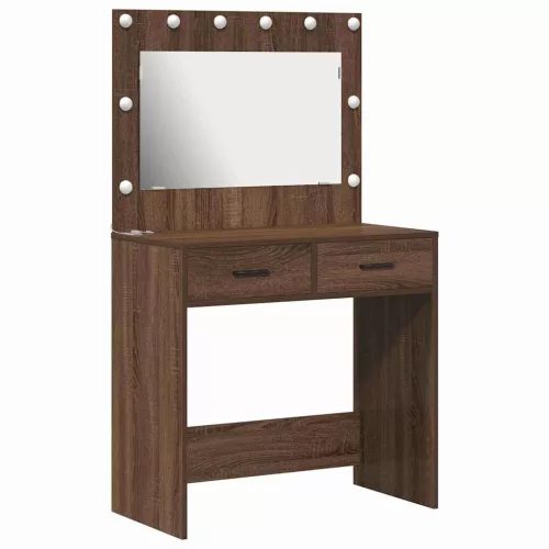 Sminkasztal fiókkal barna tölgy 78.5 x 41 x 135 cm Faanyag