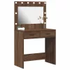 Sminkasztal fiókkal barna tölgy 78.5 x 41 x 135 cm Faanyag