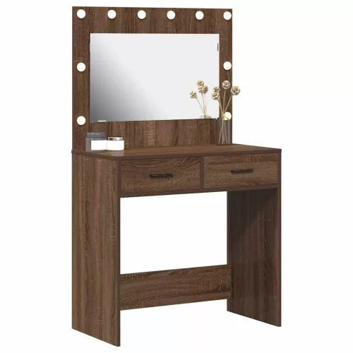 Sminkasztal fiókkal barna tölgy 78.5 x 41 x 135 cm Faanyag