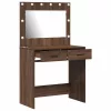 Sminkasztal fiókkal barna tölgy 78.5 x 41 x 135 cm Faanyag