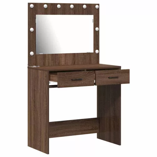 Sminkasztal fiókkal barna tölgy 78.5 x 41 x 135 cm Faanyag