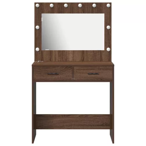 Sminkasztal fiókkal barna tölgy 78.5 x 41 x 135 cm Faanyag