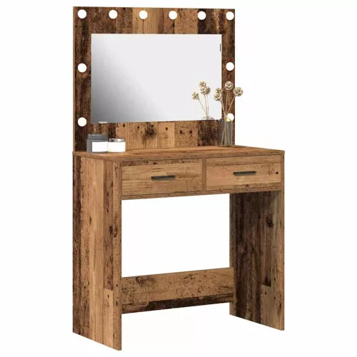Sminkasztal fiókkal tükörrel Öreg fa 78.5 x 41 x 135 cm Faanyag