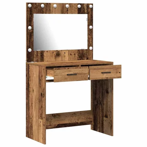 Sminkasztal fiókkal tükörrel Öreg fa 78.5 x 41 x 135 cm Faanyag