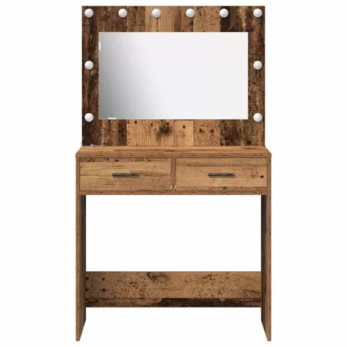 Sminkasztal fiókkal tükörrel Öreg fa 78.5 x 41 x 135 cm Faanyag