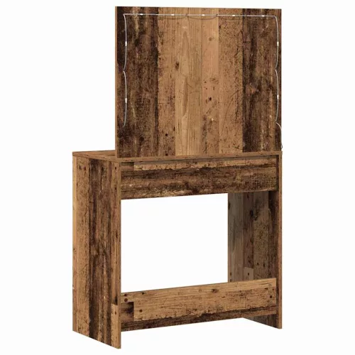 Sminkasztal fiókkal tükörrel Öreg fa 78.5 x 41 x 135 cm Faanyag
