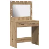 Sminkasztal fiókkal kézműves tölgy 78.5 x 41 x 135 cm Faanyag