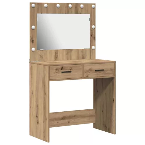 Sminkasztal fiókkal kézműves tölgy 78.5 x 41 x 135 cm Faanyag