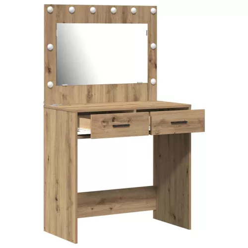 Sminkasztal fiókkal kézműves tölgy 78.5 x 41 x 135 cm Faanyag