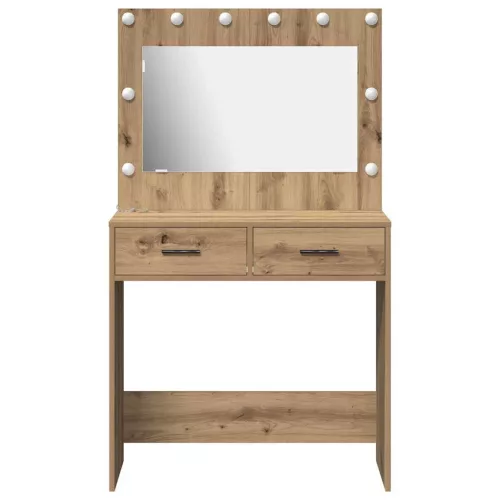 Sminkasztal fiókkal kézműves tölgy 78.5 x 41 x 135 cm Faanyag