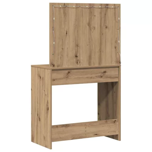 Sminkasztal fiókkal kézműves tölgy 78.5 x 41 x 135 cm Faanyag