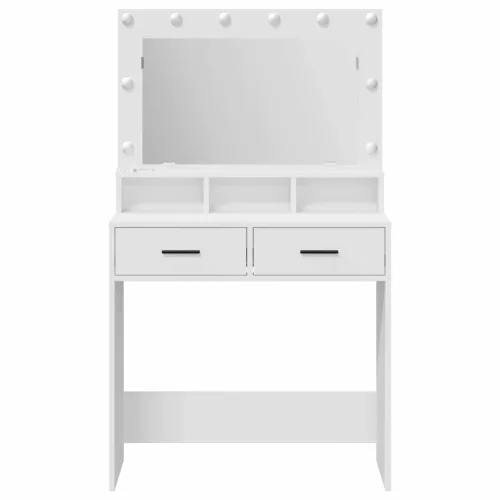 Sminktükör fiókkal polcokkal Fehér 79 x 41 x 135 cm Faanyag
