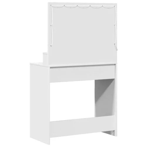 Sminktükör fiókkal polcokkal Fehér 79 x 41 x 135 cm Faanyag