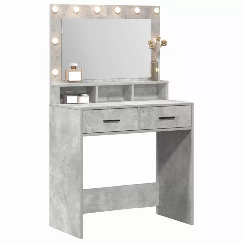 Sminktükör fiókkal Beton szürke 79 x 41 x 135 cm Faanyag