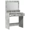 Sminktükör fiókkal Beton szürke 79 x 41 x 135 cm Faanyag