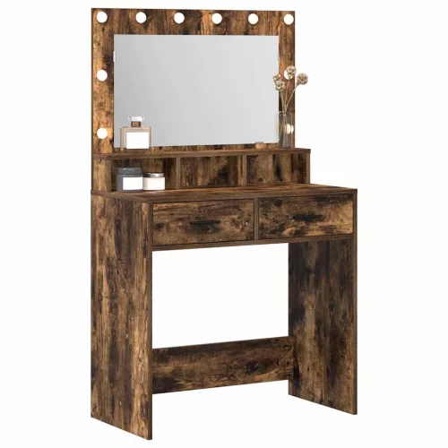 Sminktükör fiókkal Füstölt tölgy 79 x 41 x 135 cm Faanyag