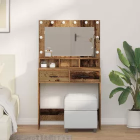   Sminktükör fiókkal polcokkal Régi fa 79 x 41 x 135 cm Faanyag