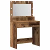 Sminktükör fiókkal polcokkal Régi fa 79 x 41 x 135 cm Faanyag