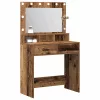 Sminktükör fiókkal polcokkal Régi fa 79 x 41 x 135 cm Faanyag