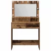 Sminktükör fiókkal polcokkal Régi fa 79 x 41 x 135 cm Faanyag