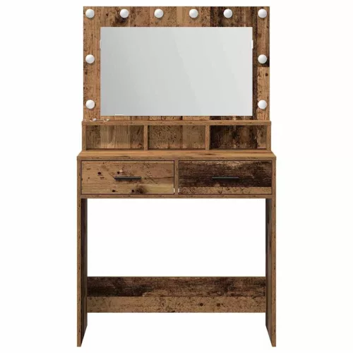 Sminktükör fiókkal polcokkal Régi fa 79 x 41 x 135 cm Faanyag