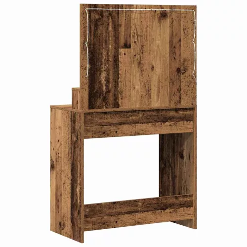 Sminktükör fiókkal polcokkal Régi fa 79 x 41 x 135 cm Faanyag