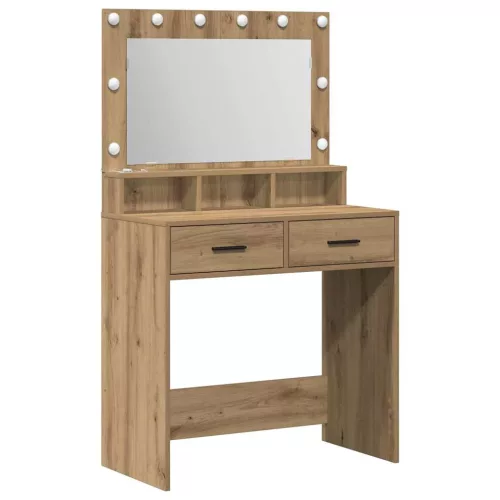Sminktükör fiókkal kézműves tölgy 79 x 41 x 135 cm Faanyag