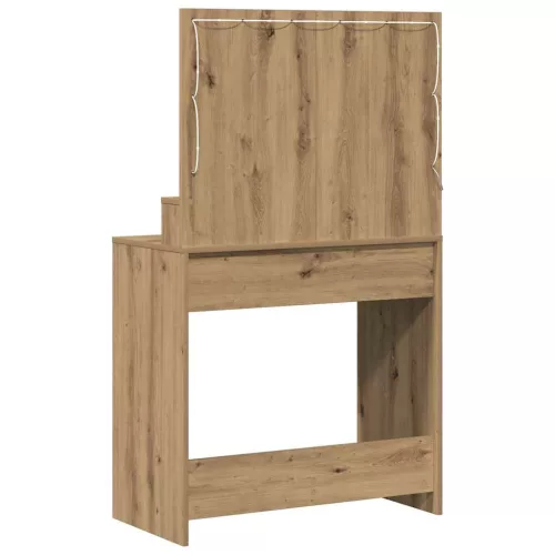 Sminktükör fiókkal kézműves tölgy 79 x 41 x 135 cm Faanyag