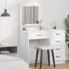 Sminktükör fiókkal polcokkal Fehér 50 x 41 x 135 cm Faanyag