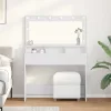 Sminkasztal polcokkal tárolóval Fehér 100 x 41 x 135 cm Faanyag