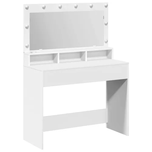 Sminkasztal polcokkal tárolóval Fehér 100 x 41 x 135 cm Faanyag