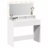 Sminkasztal polcokkal tárolóval Fehér 100 x 41 x 135 cm Faanyag