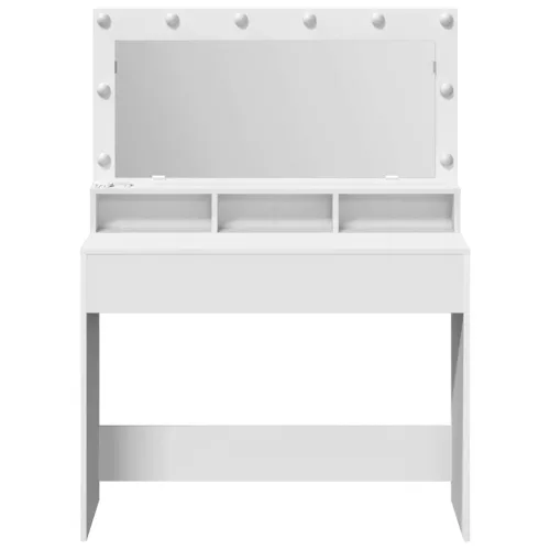 Sminkasztal polcokkal tárolóval Fehér 100 x 41 x 135 cm Faanyag
