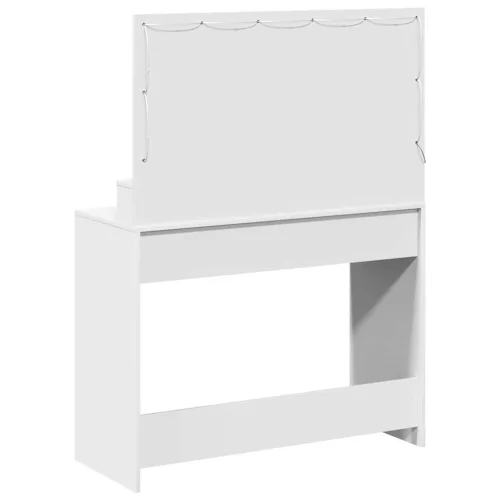 Sminkasztal polcokkal tárolóval Fehér 100 x 41 x 135 cm Faanyag