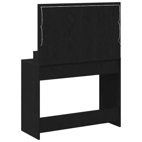 Sminkasztal polcokkal Musta tammi 100 x 41 x 135 cm Faanyag