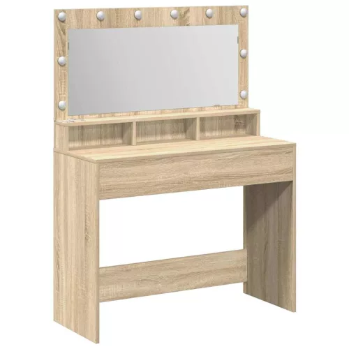 Sminkasztal polcokkal sonoma tölgy 100 x 41 x 135 cm Faanyag