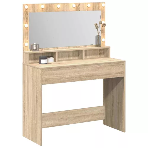 Sminkasztal polcokkal sonoma tölgy 100 x 41 x 135 cm Faanyag