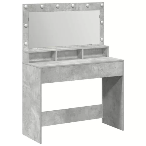 Sminkasztal polcokkal Beton szürke 100 x 41 x 135 cm Faanyag