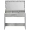 Sminkasztal polcokkal Beton szürke 100 x 41 x 135 cm Faanyag