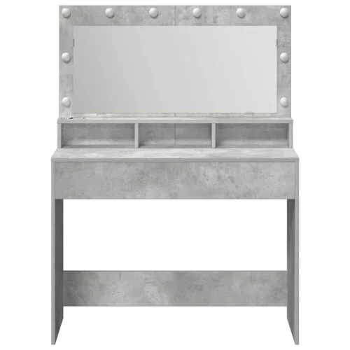 Sminkasztal polcokkal Beton szürke 100 x 41 x 135 cm Faanyag