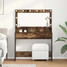   Sminkasztal polcokkal Füstölt tölgy 100 x 41 x 135 cm Faanyag