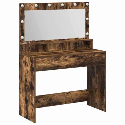 Sminkasztal polcokkal Füstölt tölgy 100 x 41 x 135 cm Faanyag