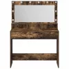 Sminkasztal polcokkal Füstölt tölgy 100 x 41 x 135 cm Faanyag